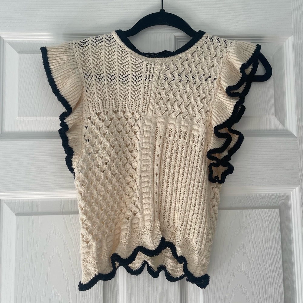 ZARA crochet ruffle top
